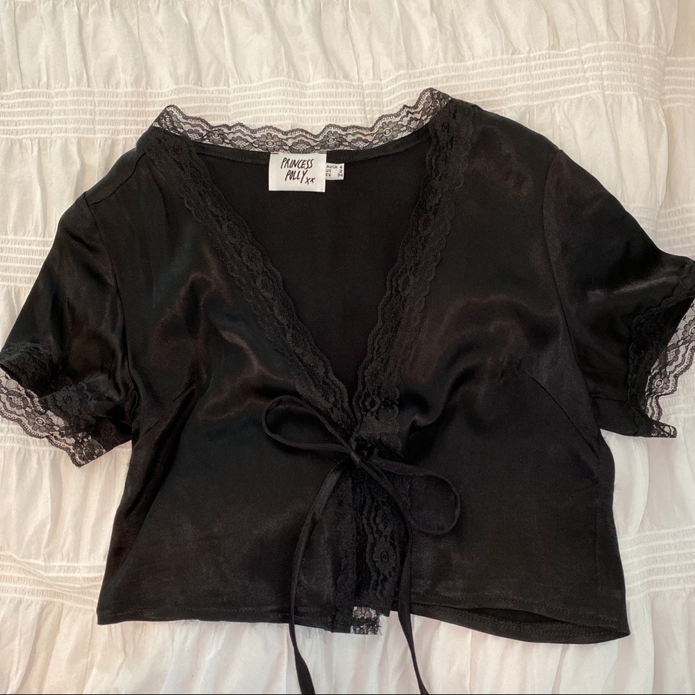 princess polly silk tie up top